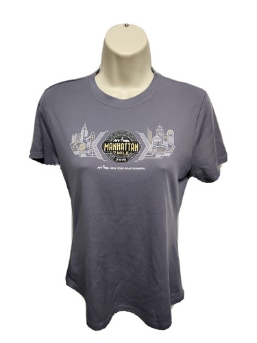 2019 NYRR New York Road Runners Manhattan 7 Mile Run Womens Medium Gray Jersey