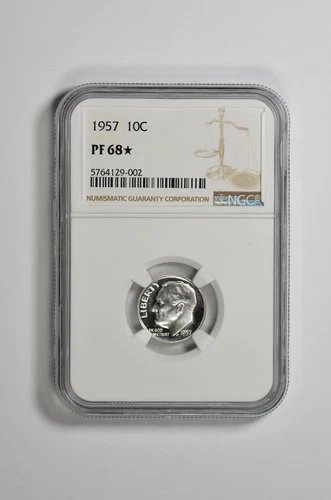 1957 10C Proof Silver Roosevelt Dime NGC PF 68 Star
