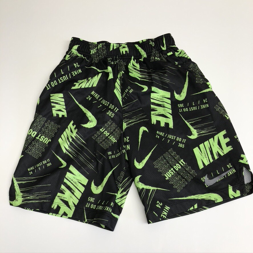 black and neon green nike shorts