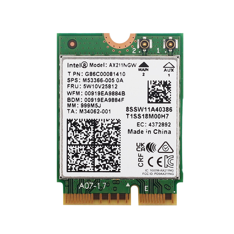 Intel Wi-Fi 6E AX211NGW M.2 2230 CNVio2 Key E 802.11ax WiFi Card