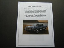 1974 Ford Mustang Ii--dealer Costretail Sticker Pricing Of Cars Options 1974 Ford Mustang Ii--dealer Costretail Sticker Pricing Of Cars Options