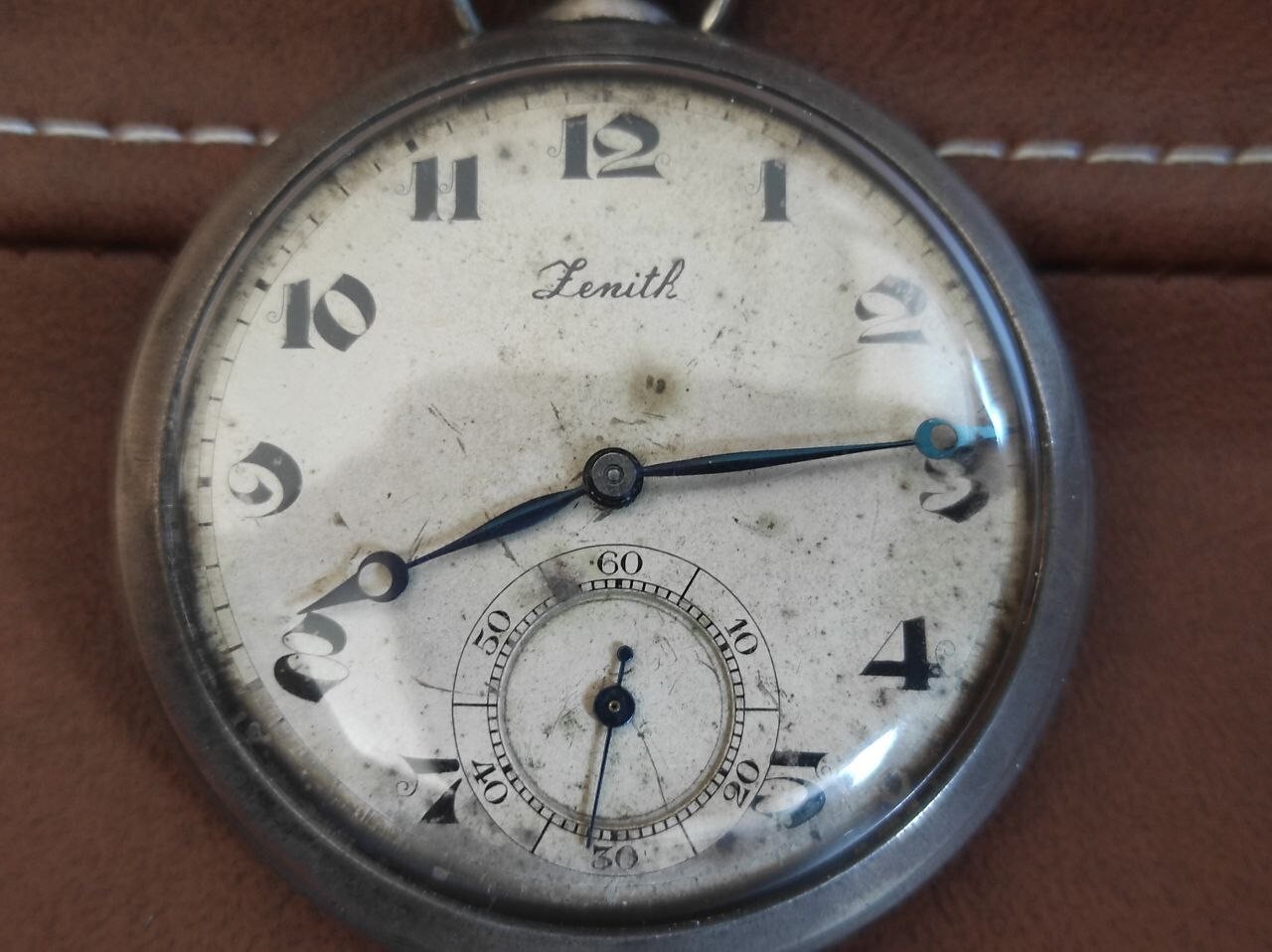 ANTIQUE SOLID SILVER 800 ZENITH POCKET WATCH - image 9