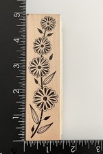 Hero Arts Four Blossoms Flowers Floral Border H5286 Wood Mounted Rubber Stamp