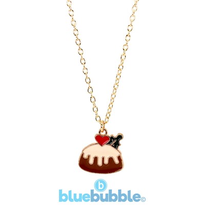 Bluebubble FROHE WEIHNACHTEN Pudding Halskette Kitsch Funky Süß Festlich Party Essen