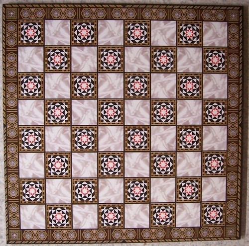 Chess Checkers game board Decoupage Mosaic Geometric Pattern NEW 17 1/4" - Picture 1 of 2