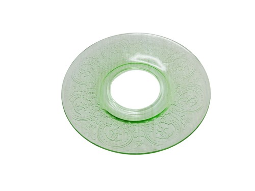 Plato platillo de vidrio vintage de uranio verde depresión - Imagen 4 de 5
