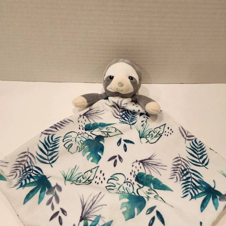 Mary Meyer Sloth Leaves Knots 婴儿安全毯 Lovey 灰色 — 第 2/4 张图片