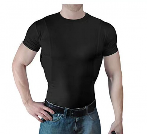 Nuova Unisex Fondina Nascosta Tattica Alta Ammo T-shirt Uomo Poliestere - Foto 10 di 12