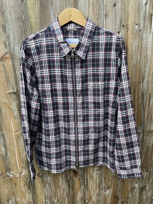 Albam Karohemd Overshirt mit durchgehendem Reißverschluss Small brandneu mit Etikett UVP 175 £ Oi Polloi
