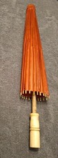Antique Vintage Japanese Rice Paper Bamboo Umbrella Parasol