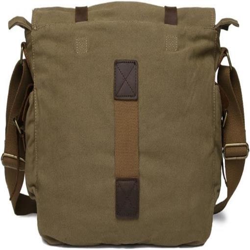 Vintage Military Leather Canvas Laptop Bag Messenger Bags Medium Travel