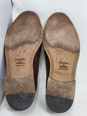 Johnston Murphy Domani 8 M Brown Woven Tassel Slip On Men display picture 3