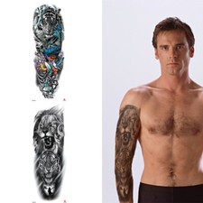 Men Large Full Arm Sleeve Tattoo Waterproof Temporary Tattoos Sticker Body Art