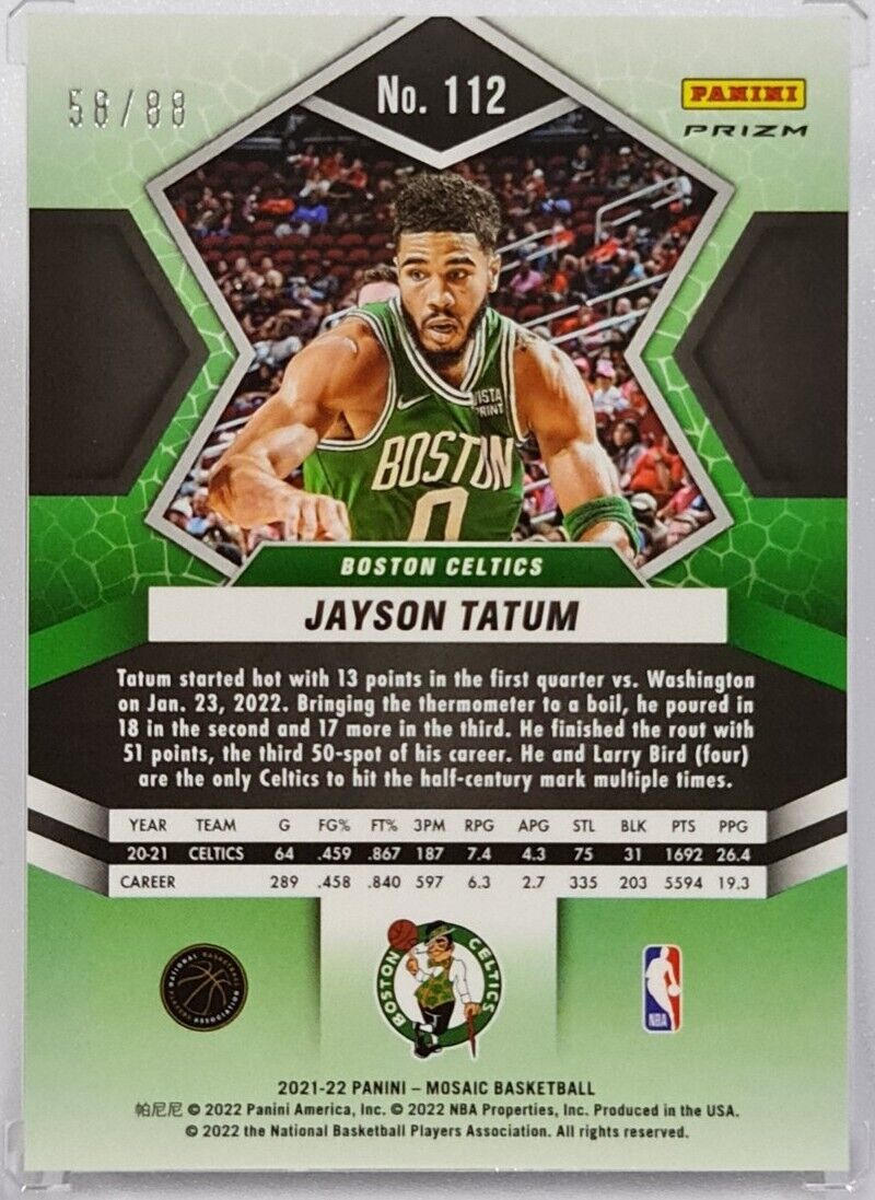 PSA鑑定済ルーキーカード JAYSON TATUM RC PRIZM テイタム