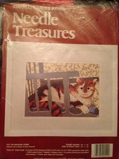 Needle Treasures "CAT ON ROCKING CHAIR" Cross Stitch Kit 16x13 New