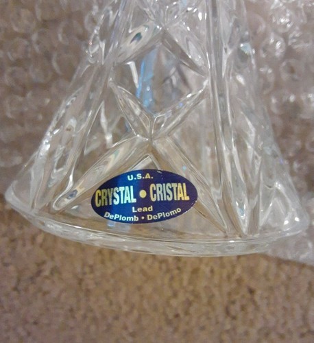 Cambria Crystal Two 8" Candlestick Holders / Fine Lead Crystal Bowl 6" - Picture 7 of 21