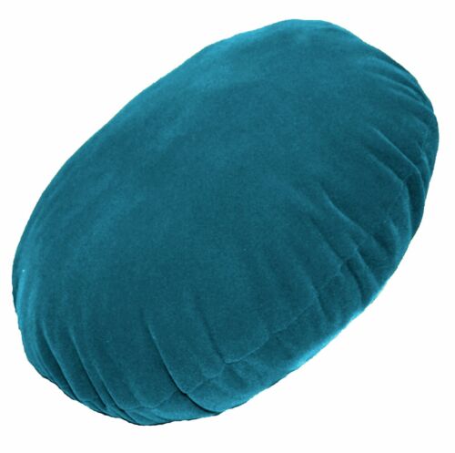 mb69n Teal Blue Plain Round Velvet Style Cushion Cover/Pillow Case Custom Size - Picture 1 of 6
