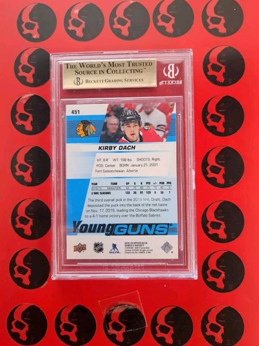2019-20 KIRBY DACH Young Guns BGS 9.5 #451 Rookie RC NM-MINT Montreal Canadiens - Picture 2 of 2