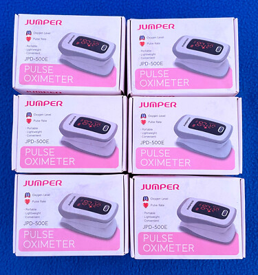 Lot of 6 Jumper Pulse Oximeter - LED Display - Model JPD-500E- NEW IN BOX