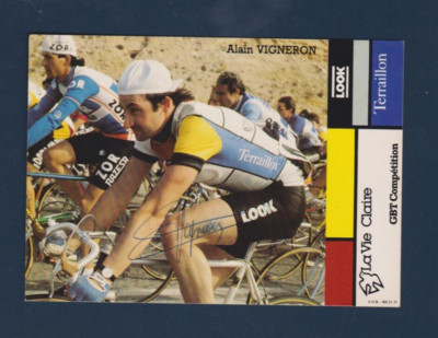 CYCLING cycling card ALAIN VIGNERON team LA VIE CLAIRE 1984 Signed