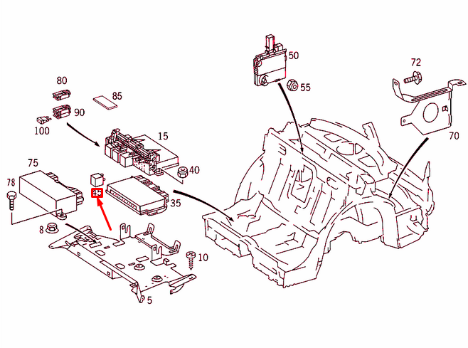 Neu MERCEDES-BENZ CL C215 Diebstahlwarnrelais A0025423419 Original