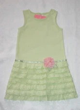 Gymboree EASTER GARDEN BLOOM Green Dress Eyelet Tiered Ruffles NWT 3 4