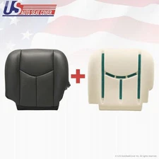 2003 To 2007 Silverado Driver Bottom Vinyl Seat Cover and Foam Cushion Dark Gray
