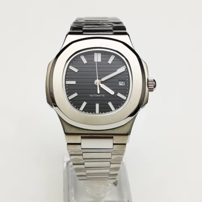 Seiko NH35 MOD Automatik Schwarz Silber Herren Uhr Saphirglas