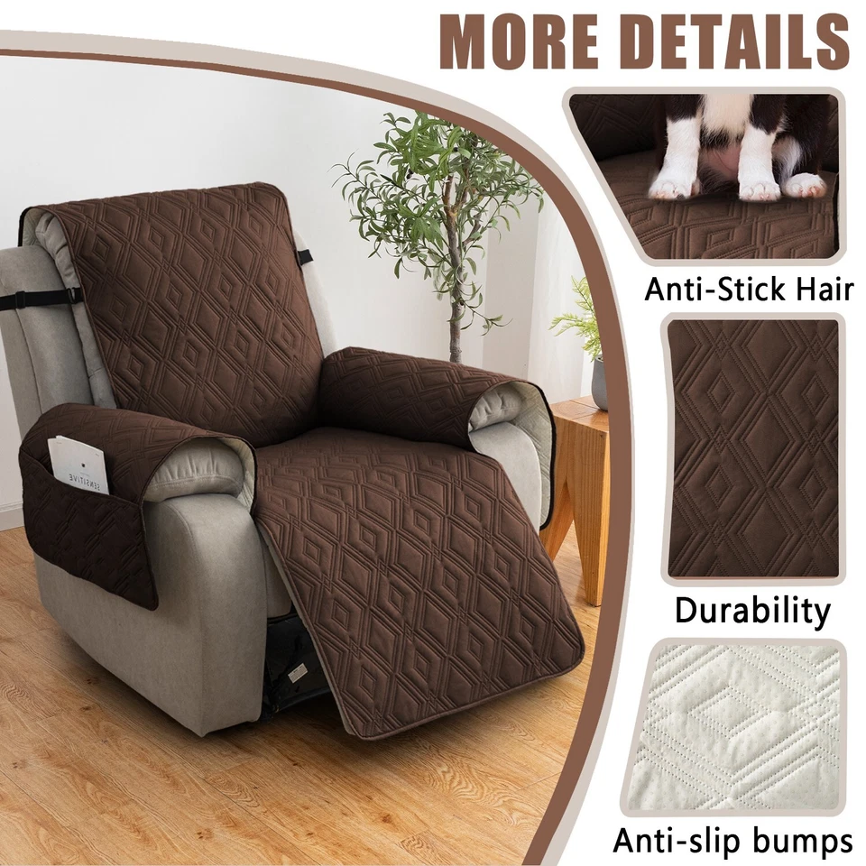 Cojín reclinable a cuadros diamante 100% impermeable y antideslizante, decoración del hogar Foto 3 de 4