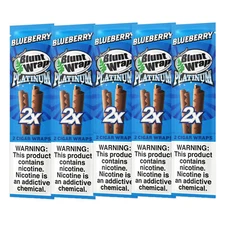 Double Platinum Wraps - Blueberry Flavor Wraps - 5 Pouches (2 Per Pack)
