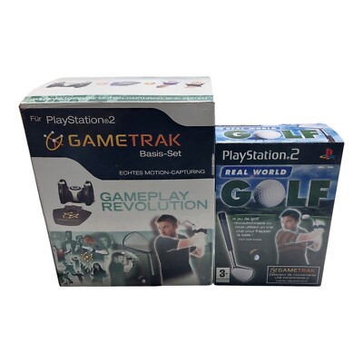 GameTrak Basis Set & Real World Golf PS2 Motion Controller  Golfspiel Selten Neu