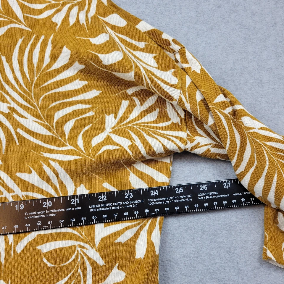 Suéter para mujer Garnet Hill talla mediana seda algodón orgánico cuello barco floral Foto 3 de 4