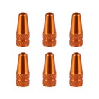 6Pcs Bike French Valve Caps for MTB Road Mountain Tyre Air Dust Covers (Orange)