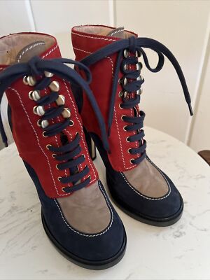 Bally Suede Lace Up Boots-Womens Size
