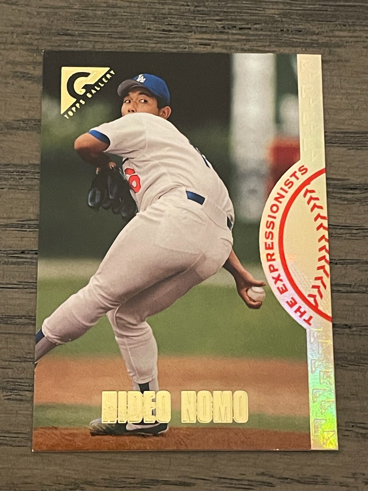 1996 Topps Gallery Expressionists Hideo Nomo #EX7 Los Angeles Dodgers (B)