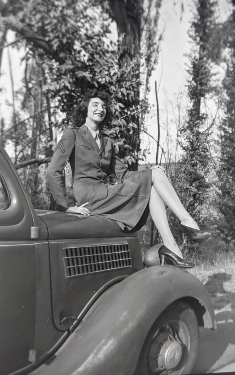3) Negatives - Pretty Girls- Wacs - Army Women with Cars 40's