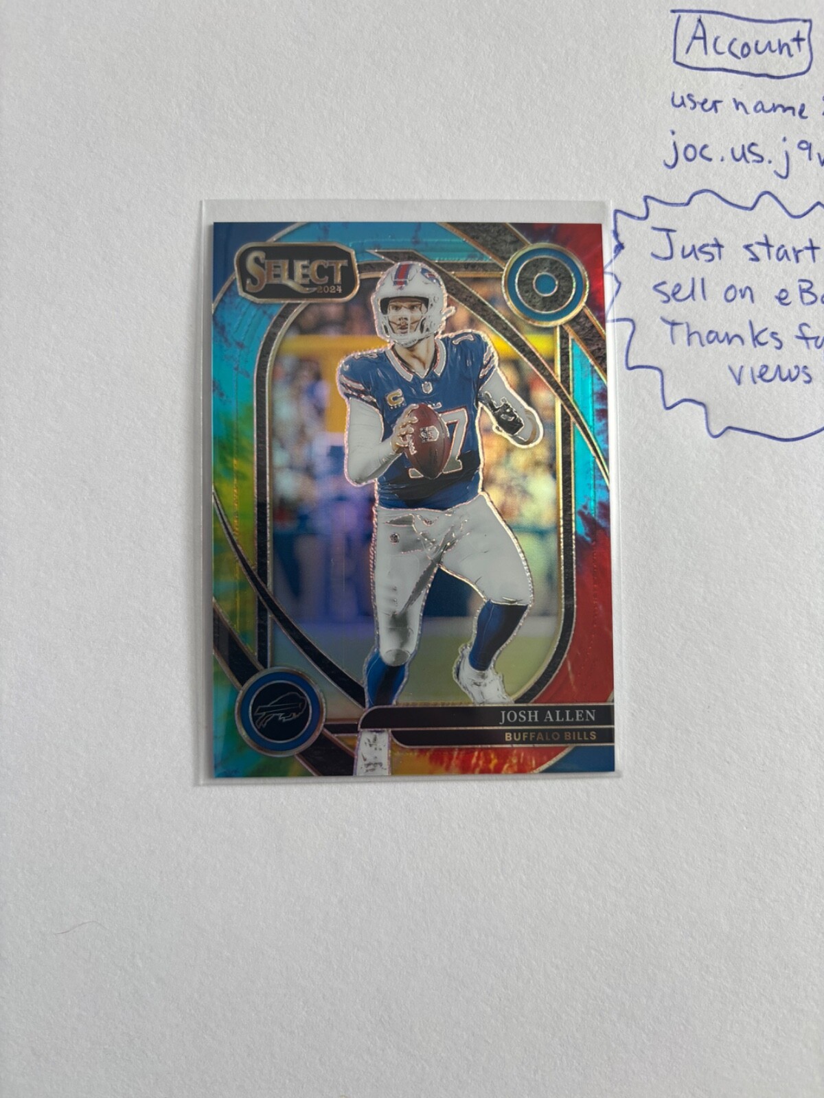 2024 Panini Select - Josh Allen Tie Dye /25 Club Level - Buffalo Bills SSP !!