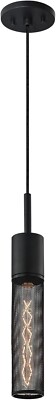 Sonneman Urban Edge 1 Light Pendant with Black Shade, Textured Black - 4941-97