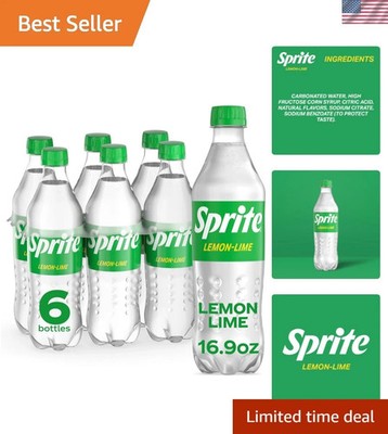 Lemon Lime Soda Caffeine Free 16.9 fl oz Bottles 6 Pack Refreshing Soft Drink