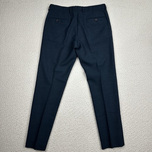 J Crew Men's Bowery Dress Pants Size 31x30 Slim Straight Wool Blend Blue Pockets - Picture 3 of 12