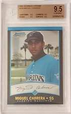 2001 Bowman Chrome #259 MIGUEL CABRERA / DENNY BAUTISTA ERROR   BGS 9.5 GEM MINT