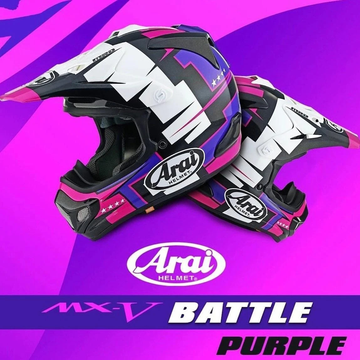 arai combat helmet Arai Helmets VX-Pro4 Battle MX Helmet Motocross Adult X-Large PURPLE XL