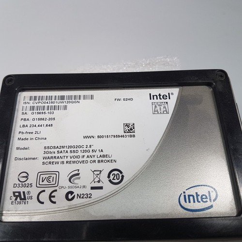 120GB Intel SSDSA2M120G2GC X25-M G15695-103 SATA-3.0Gb/s SSD 2.5-Zoll Festplatte