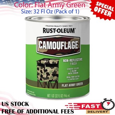 Rust-Oleum 379561 Specialty Camouflage Paint, Flat Army Green, (Pack of 1)
