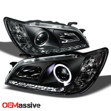 Fits 01-05 Lexus Altzza Is300 Black Bezel Halo Projector Drl Led Headlights Pair
