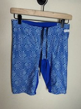 Arena Blue Geometric Swim Jammers Compression Swim Shorts Estimated Small