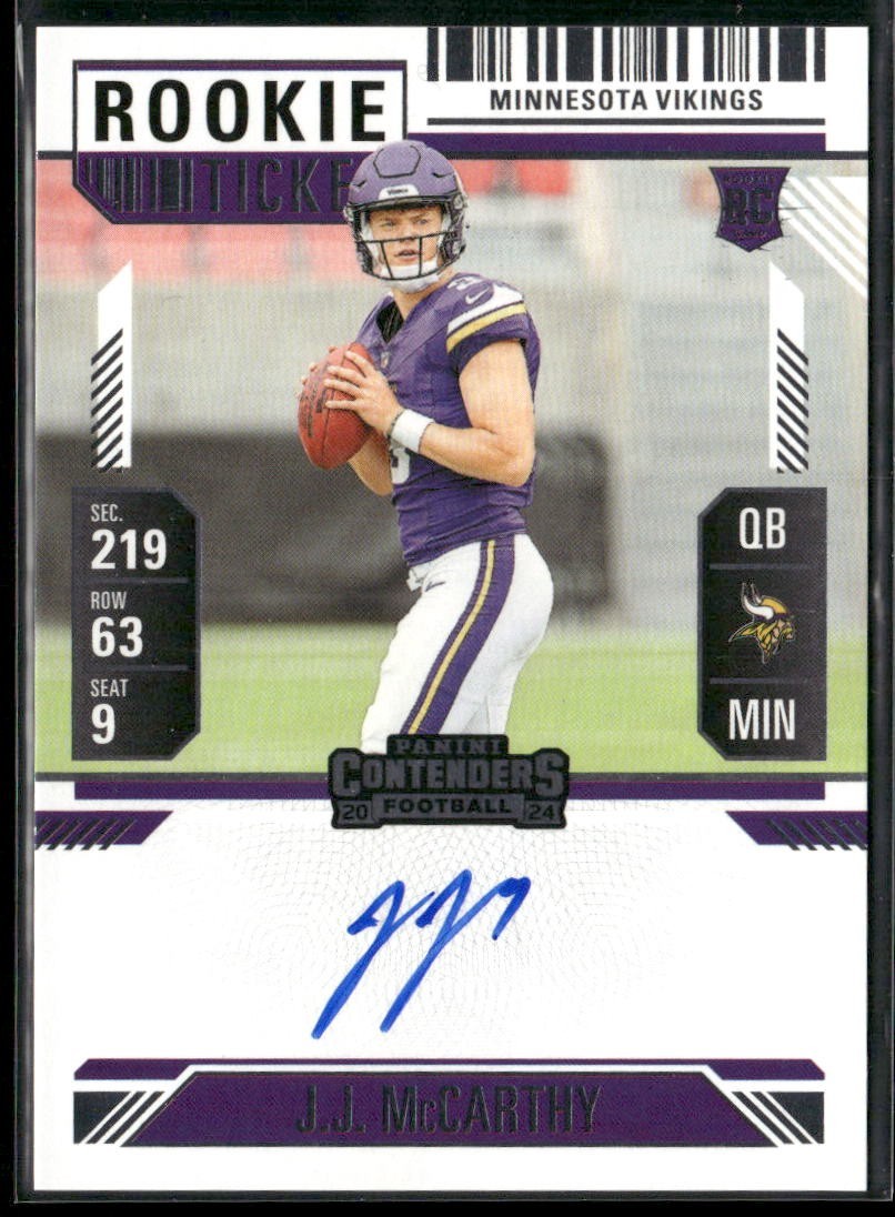 2024 Panini Contenders J.J. McCarthy Rookie Ticket Auto RC #101
