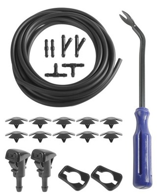 UBOG 22PCS Windshield Washer Hose Kit,13FT Fluid Hose,6 PCS Black 