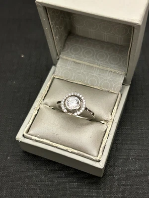 Ancienne Bague Argent Massif Pierres Blanc - Photo 1/3
