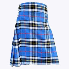 Clan Thompson Blue Tartan Kilt For Men 8-yrd Scottish Handmade Traditional Kilt